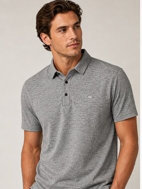 rag & bone Men's Heather Gray Polo Shirt